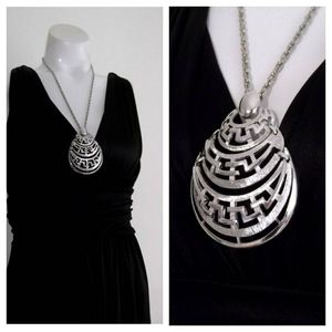 Vintage Monet Egyptian Mod space age 60s statement runway necklace